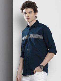 The Indian Garage Co - Men's Regular Fit Solid Spread Collar Casual Shirt