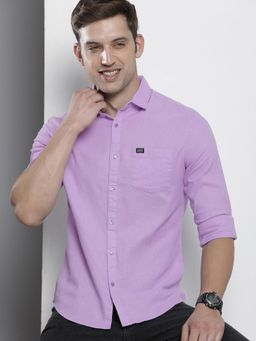 The Indian Garage Co - Men's Slim Fit Solid Cutaway Collar Shirt