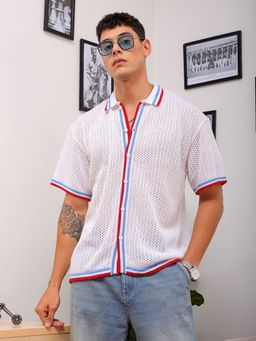 The Indian Garage Co - Men's Relaxed Fit Striped Half Sleeves Casual Shirt