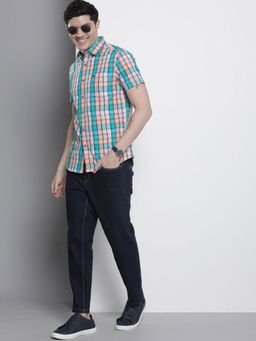 The Indian Garage Co - Men's Slim Fit Checkered Half Sleeves Casual Shirt