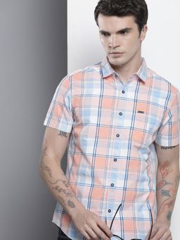 The Indian Garage Co - Men's Slim Fit Checkered Half Sleeves Casual Shirt