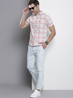 The Indian Garage Co - Men's Slim Fit Checkered Half Sleeves Casual Shirt