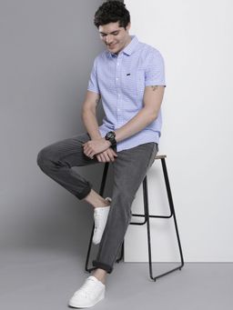 The Indian Garage Co - Men's Slim Fit Checkered Half Sleeves Casual Shirt