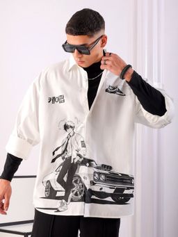 The Indian Garage Co - Men's Oversized Graphic Print Street Wear Shirt