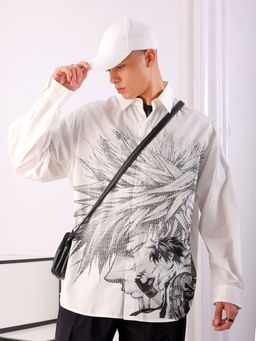 The Indian Garage Co - Men's Oversized Graphic Print Half Sleeves Street Wear Shirt