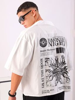 The Indian Garage Co - Men's Boxy Fit Graphic Print Half Sleeves Street Wear Cropped Shirt