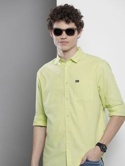The Indian Garage Co - Men's Regular Fit Solid Spread Collar Casual Shirt
