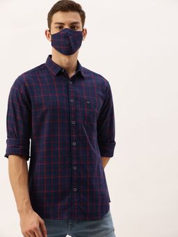 The Indian Garage Co - Men's Slim Fit Checkered Spread Collar Casual Shirt