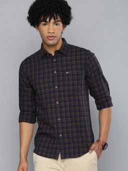 The Indian Garage Co - Men's Slim Fit Checkered Spread Collar Casual Shirt