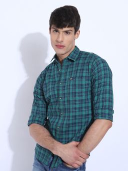 The Indian Garage Co - Men's Slim Fit Checkered Spread Collar Casual Shirt