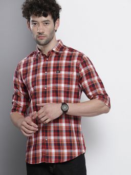 The Indian Garage Co - Men's Slim Fit Checkered Spread Collar Casual Shirt