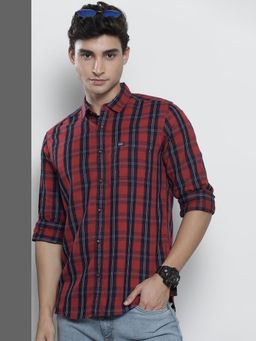 The Indian Garage Co - Men's Slim Fit Checkered Spread Collar Casual Shirt