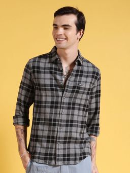 The Indian Garage Co - Men's Slim Fit Checkered Casual Shirt