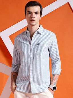 The Indian Garage Co - Men's Slim Fit Striped Casual Shirt
