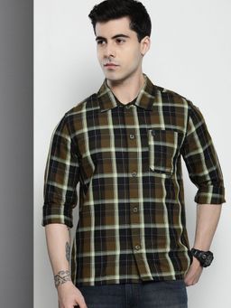 The Indian Garage Co - Men's Regular Fit Checkered Casual Over Shirt