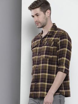 The Indian Garage Co - Men's Slim Fit Checkered Casual Over Shirt