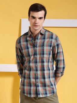 The Indian Garage Co - Men's Slim Fit Checkered Casual Shirt