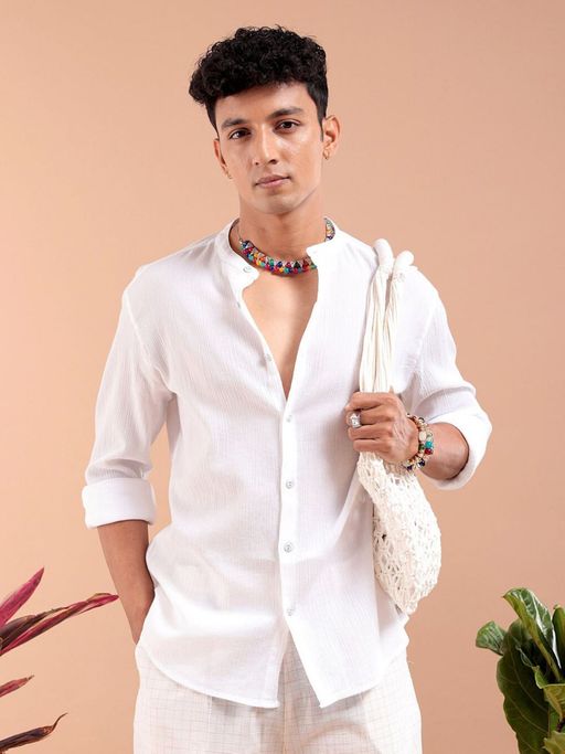The Indian Garage Co Men's Slim Fit Solid Shirt