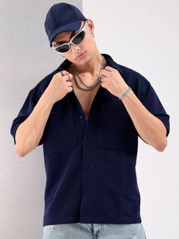 The Indian Garage Co - Men's Boxy Fit Solid Half Sleeves Street Wear Shirt