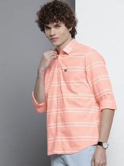 The Indian Garage Co - Men's Slim Fit Striped Spread Collar Casual Shirt