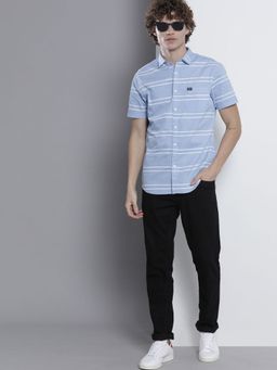 The Indian Garage Co - Men's Slim Fit Striped Half Sleeves Spread Collar Casual Shirt