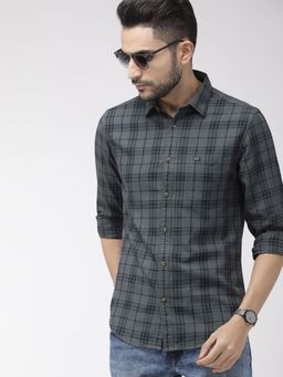 The Indian Garage Co - Men's Slim Fit Checkered Casual Shirt