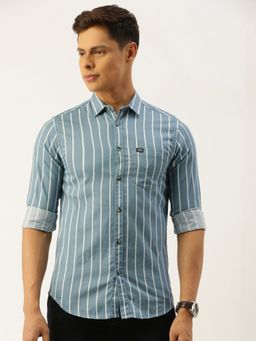 The Indian Garage Co - Men's Slim Fit Striped Casual Shirt