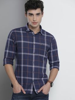 The Indian Garage Co - Men's Slim Fit Checkered Spread Collar Casual Shirt