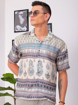 The Indian Garage Co - Men's Relaxed Fit Indie Printed Half Sleeves Shirt