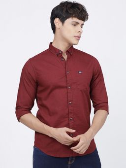 The Indian Garage Co - Men's Slim Fit Solid Casual Shirt