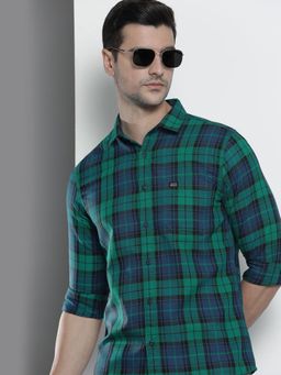 The Indian Garage Co - Men's Regular Fit Checkered Spread Collar Casual Shirt