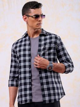 The Indian Garage Co - Men's Slim Fit Checkered Casual Shirt
