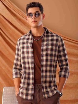 The Indian Garage Co - Men's Slim Fit Checkered Casual Shirt