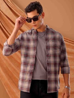 The Indian Garage Co - Men's Slim Fit Checkered Casual Shirt