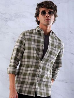 The Indian Garage Co - Men's Slim Fit Checkered Casual Shirt