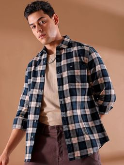 The Indian Garage Co - Men's Slim Fit Checkered Casual Shirt