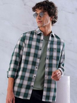 The Indian Garage Co - Men's Slim Fit Checkered Casual Shirt