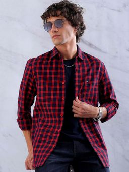 The Indian Garage Co - Men's Slim Fit Checkered Casual Shirt