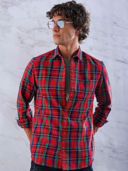 The Indian Garage Co - Men's Slim Fit Checkered Casual Shirt