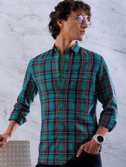 The Indian Garage Co - Men's Slim Fit Checkered Casual Shirt