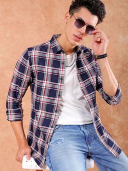 The Indian Garage Co - Men's Slim Fit Checkered Casual Shirt