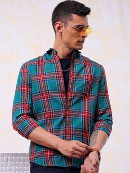 The Indian Garage Co - Men's Slim Fit Checkered Casual Shirt