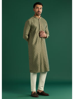 KALKI FASHION - Green Silk Kurta with Pant