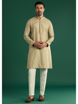 KALKI FASHION - Beige Silk Kurta with Pant