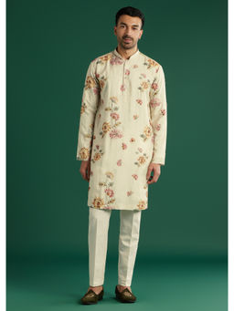 KALKI FASHION - Cream Silk Kurta with Pant