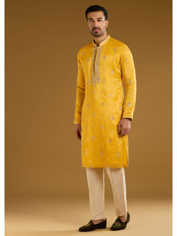 KALKI FASHION - Yellow Tissue Kurta with Pant