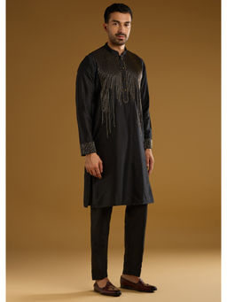 KALKI FASHION - Black Banarasi Silk Kurta with Pant