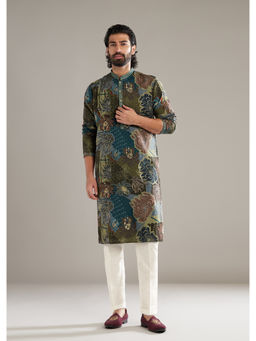 KALKI FASHION - Green Silk Kurta with Pant