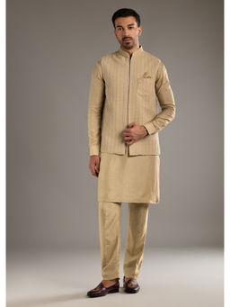 KALKI FASHION - Beige Kurta with Pant & Jacket