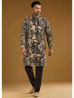 KALKI FASHION - Black Silk Kurta with Pant